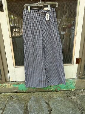 NWT vestique Black & White Gingham Wide-Leg Pants